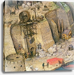 Постер Брейгель Питер Старший The Tower of Babel, detail of the construction works, 1563