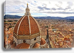 Постер Италия. Флоренция. Базилика Санта Мария Маджоре  и крыши
