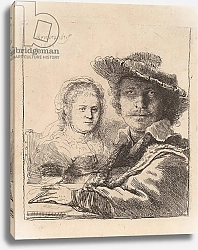Постер Рембрандт (Rembrandt) Self Portrait with Saskia, 1636
