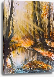 Постер Солнечный осенний лес