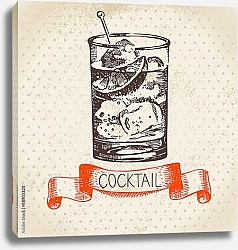 Постер Иллюстрация с коктейлем Лонг Айленд