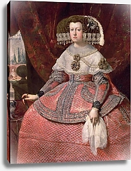 Постер Веласкес Диего (DiegoVelazquez) Queen Maria Anna of Spain in a red dress, 1655-60