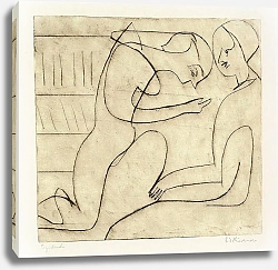 Постер Кирхнер Людвиг Эрнст Paar in der Bibliothek