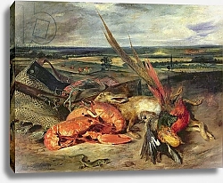 Постер Делакруа Эжен (Eugene Delacroix) Still Life with Lobsters, 1826-27