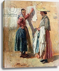 Постер Мейсоньер Эрнест Washerwomen in Antibes, 1869
