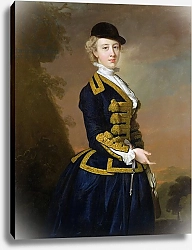 Постер Хадсон Томас Portrait of Nancy Fortesque wearing a dark blue riding habit
