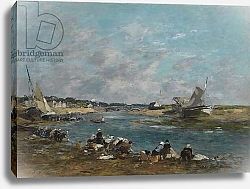 Постер Буден Эжен (Eugene Boudin) Washerwomen on the Banks of River Touques; Lavandieres sur un des bras de la Touques, 1866