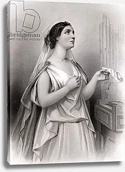 Постер Стаал Пьер (грав) Saint Cecilia, illustration from 'World Noted Women' by Mary Cowden Clarke, 1858