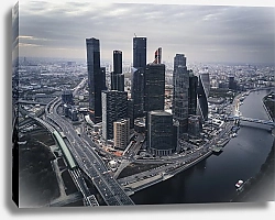 Постер Вид с высоты на Московский бизнес-центр