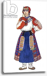 Постер Картины Russian traditional dress - illustration by N. Vinogradova. 7
