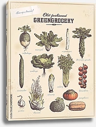 Постер Ретро плакат огородника с разными овощами (3)