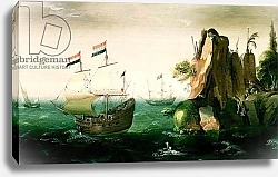 Постер Вербек Корнелис A Dutch Merchant Ship off a Rocky Coast