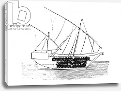 Постер Школа: Английская 19в. Section of Vessel, Showing the Manner of Stowing Slaves on Board