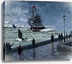 Постер Моне Клод (Claude Monet) The Jetty at Le Havre, Bad Weather, 1870