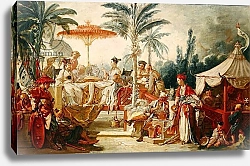 Постер Буше Франсуа (Francois Boucher) Feast of the Chinese Emperor, study for a tapestry cartoon, c.1742