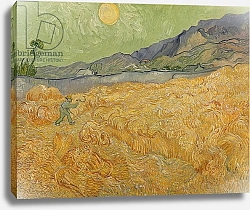 Постер Ван Гог Винсент (Vincent Van Gogh) Wheatfield with Reaper, 1889