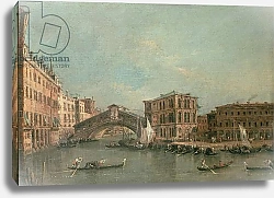 Постер Гварди Франческо (Francesco Guardi) Venice, The Rialto Bridge
