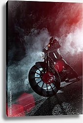 Постер Мощный мотоцикл ночью