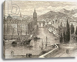 Постер Школа: Английская 19в. Bilbao, Spain, illustration from 'Spanish Pictures' by the Rev. Samuel Manning