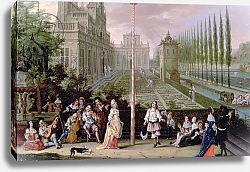 Постер Джисельс Питер Detail of elegant figures playing musical instruments around a maypole