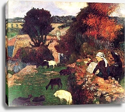 Постер Гоген Поль (Paul Gauguin) Бретонская пастушка