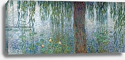Постер Моне Клод (Claude Monet) Waterlilies: Morning with Weeping Willows, detail of the left section, 1915-26