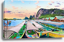 Постер Идиллический пейзаж пляжей и побережий Таиланда