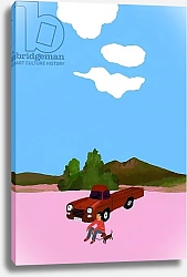 Постер Хируёки Исутзу (совр) Drive with the dog in a pickup truck.