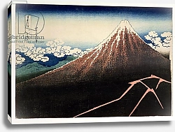 Постер Хокусай Кацушика Fuji above the Lightning', from the series '36 Views of Mt. Fuji', pub. by Nishimura Eijudo, 1831,