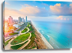 Постер Панорамный вид на город Нетания, Израиль
