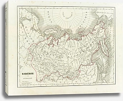Постер Карта: Сибирь (азиатская часть России)