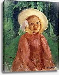 Постер Кассат Мэри (Cassatt Mary) Little Girl in a Redcurrant Dress, 1912