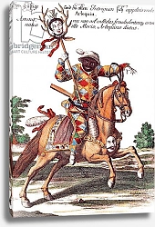 Постер Школа: Немецкая 18в. Harlequin on Horseback