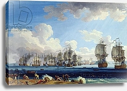 Постер Хаккерт Якоб (Jakob Philipp Hackert) The Battle of Chesma on the 5th July 1770