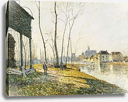 Постер Сислей Альфред (Alfred Sisley) A February Morning in Moret-sur-Loing; Matin de Fevrier a Moret-sur-Loing, 1881