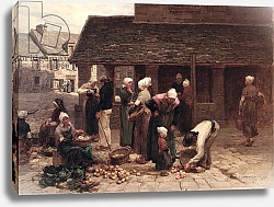 Постер Лермит Леон The Market Place of Ploudalmezeau, Brittany, 1877