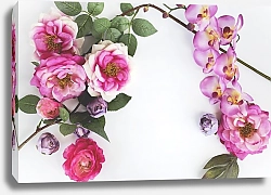 Постер Пионы, розы и орхидеи