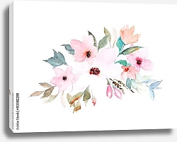 Постер Акварельные розовые цветы 2