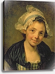 Постер Грёз Жан-Батист Girl in a Bonnet, 1760s