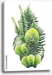 Постер Акварельные доисторические растения