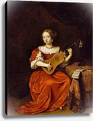 Постер Нетшер Каспар A Young Lady playing the Guitar