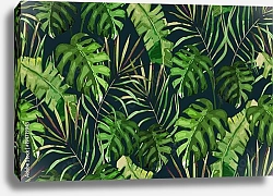 Постер Пальмовые листья на темном фоне