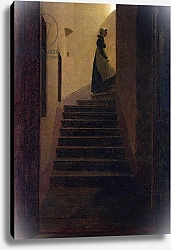 Постер Фридрих Каспар (Caspar David Friedrich) Caroline on the Stairs