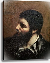 Постер Курбе Гюстав (Gustave Courbet) Self Portrait with Striped Collar