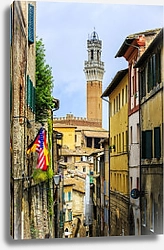 Постер Италия. Сиена. Флаги