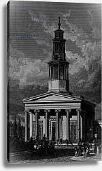 Постер Шепард Томас (последователи) St. Pancrass Church, West Front, engraved by James Tingle 1827