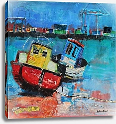 Постер Пауль Сильвия (совр) Two Jolly Fishing Boats 2012, acrylic/paper collage