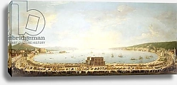 Постер Джоли Антонио A Panoramic view of the Bay of Naples, with the Royal Procession to Piedigrotta,