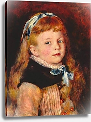 Постер Ренуар Пьер (Pierre-Auguste Renoir) Барышня Гримпель с голубой лентой в волосах
