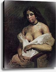 Постер Делакруа Эжен (Eugene Delacroix) A Mulatto Woman, c.1821-24